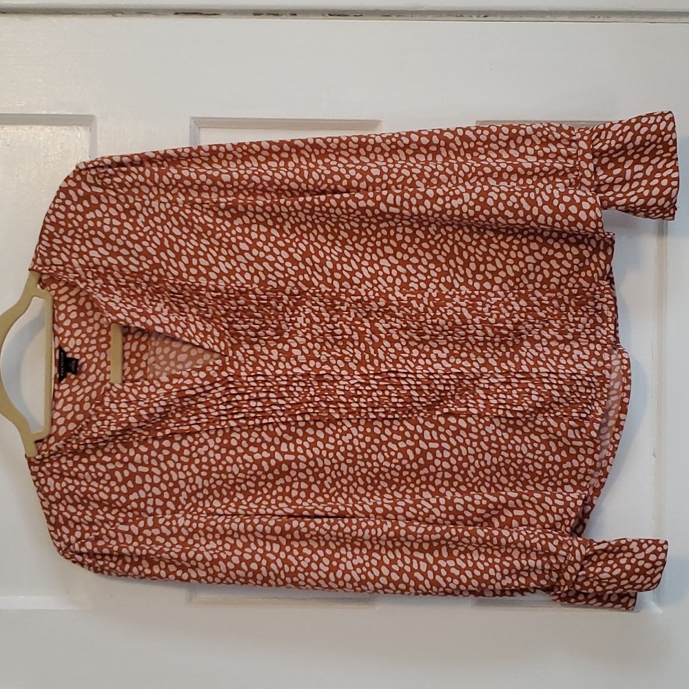 Ann Taylor Long Ruffled Sleeve Top